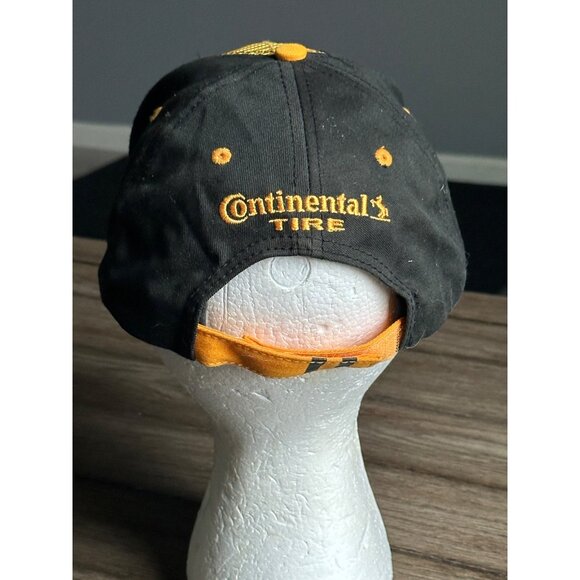 Continental Tire Yellow & Black Mesh Trucker Hat  Horse logo Adjustable Cap - Picture 4 of 10
